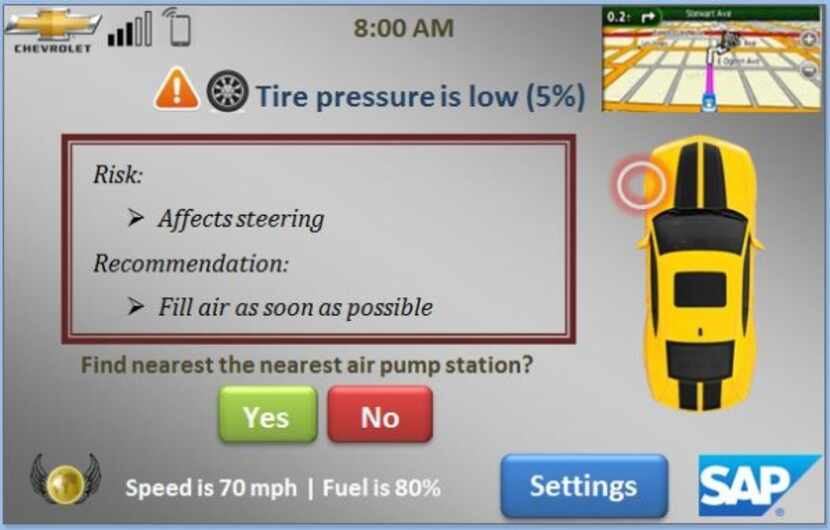 
This screenshot of the app’s proposed interface displays the vehicle connection function,...