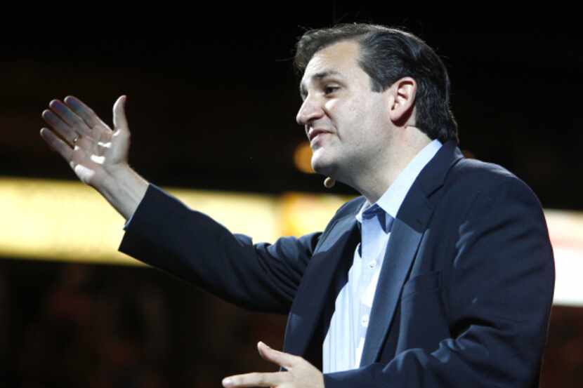 Texas Senate candidate Ted Cruz spoke at American Airlines Center on Thursday.