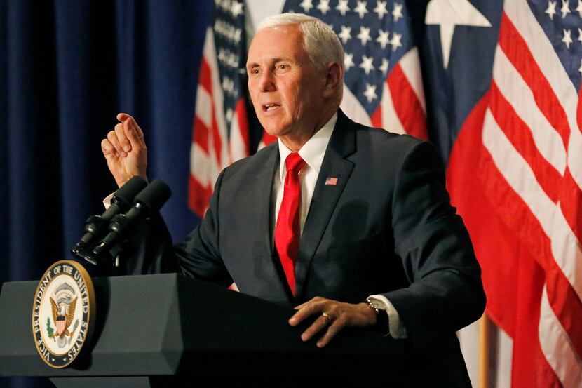 Vice President Mike Pence campaigned for congressman Pete Sessions at the Park Cities Hilton...