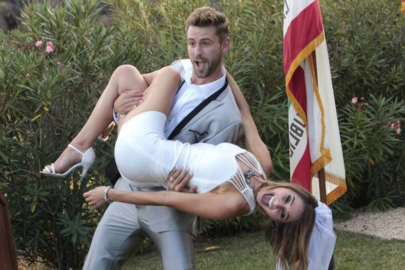 Bachelor Nick Viall on during a bridal photo shoot on the first group date of the season.