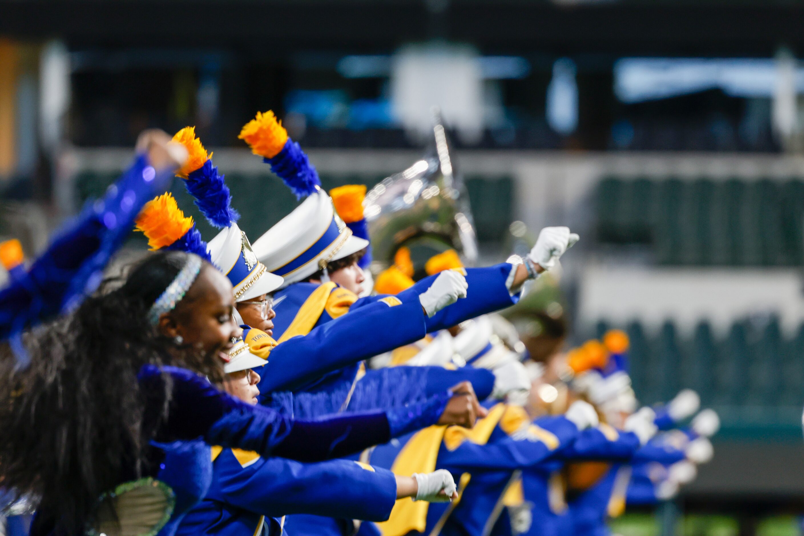 Members of the Townview Big “D” Band perform at the Roland Parrish Battle of the Bands at...