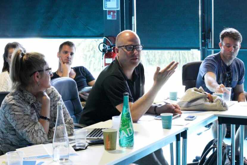 
Will Clarke (center) and Chris Smith (right) judged entries in what amounts to the Oscars...