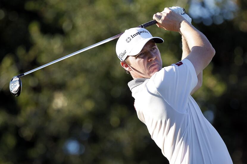 Jimmy Walker tees off on the 18th hole during the final round of the Frys.com Open golf...