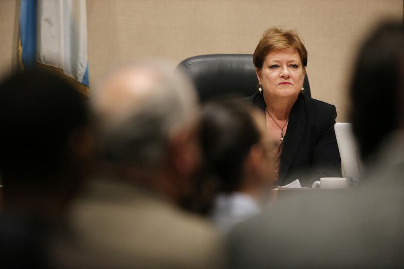 Dallas County commissioner Dr. Theresa Daniel, of district 1, listens during a Dallas County...