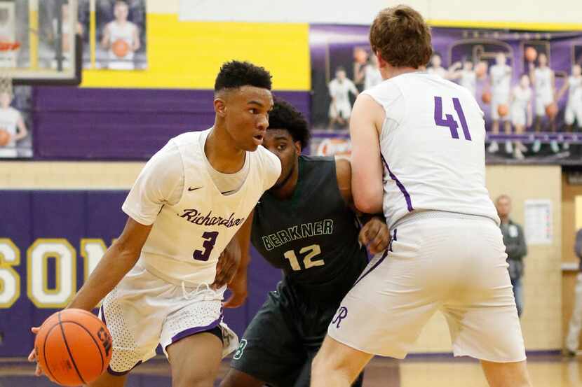 Richardson's Rylan Griffen (3) ranks seventh in the Dallas area in scoring, averaging 21.7...