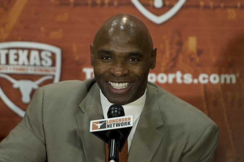 Charlie Strong during his introductory press conference at Texas on Monday morning.
