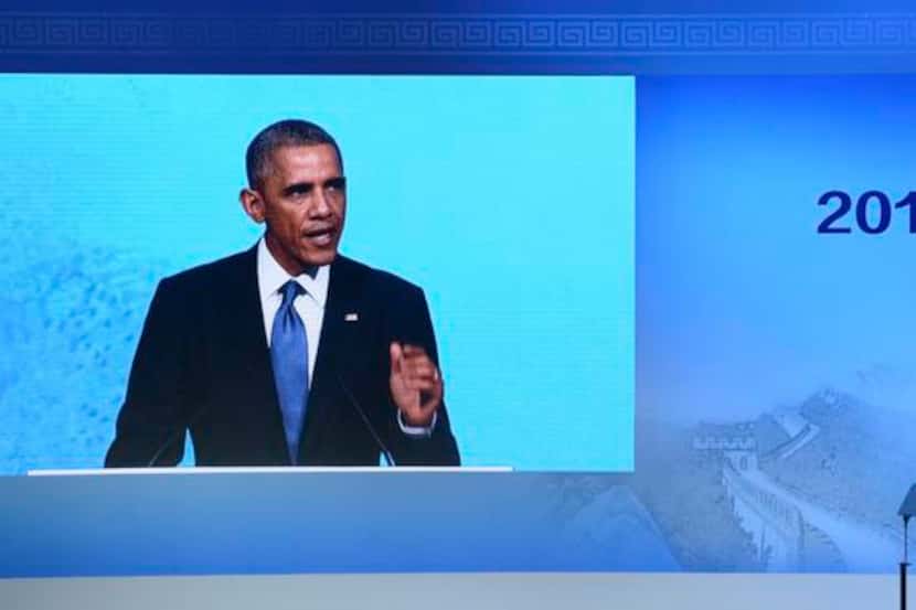 
President Barack Obama spoke at the Asia-Pacific Economic Cooperation forum in Beijing on...