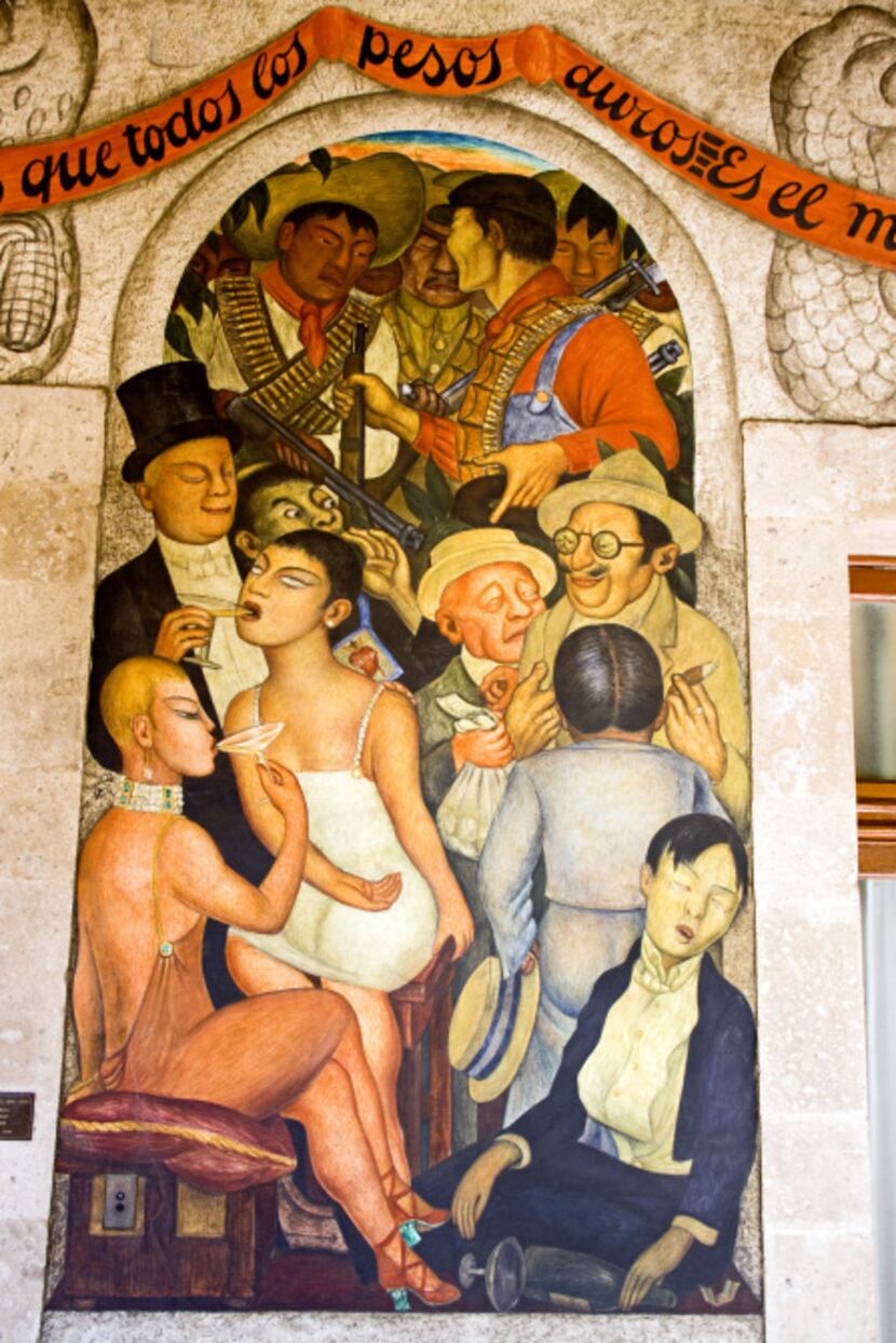 A mural by famed Mexican artist Diego Rivera decorates the Secretary of Public Education...