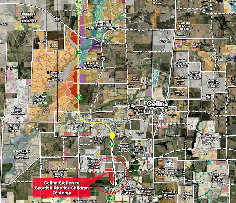 The Texas Scottish Rite Hospital site is along the Dallas North Tollway extension.