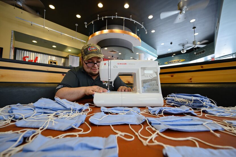 Raising Cane's employees are now making face masks.