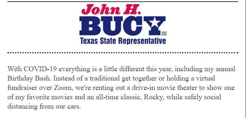 State Rep. John Bucy of Round Rock recently rented out a drive-in movie theater instead of...