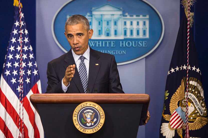 El presidente Barack Obama durante una rueda de prensa en la Casa Blanca el lunes 14 de...