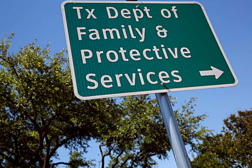 File image of a sign outside of the Texas Department of Family and Protective Services...