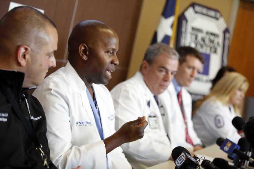 Rees-Jones Trauma Center staff surgeon Brian Williams (second from left) spoke frankly about...