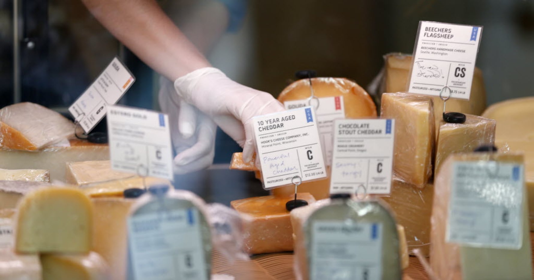 Cheeses for sale at Scardello Artisan Cheese 