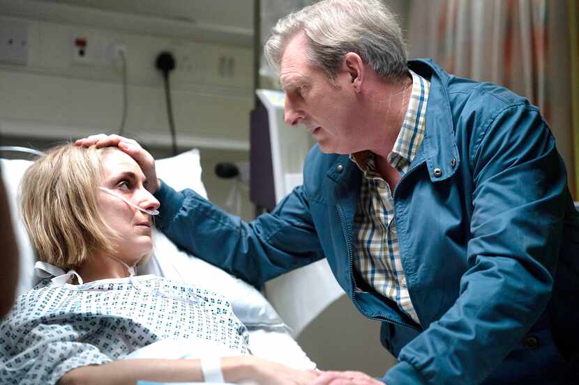 Irish actor Adrian Dunbar, right, plays a disgraced doctor alongside co-star Grainne Keenan...