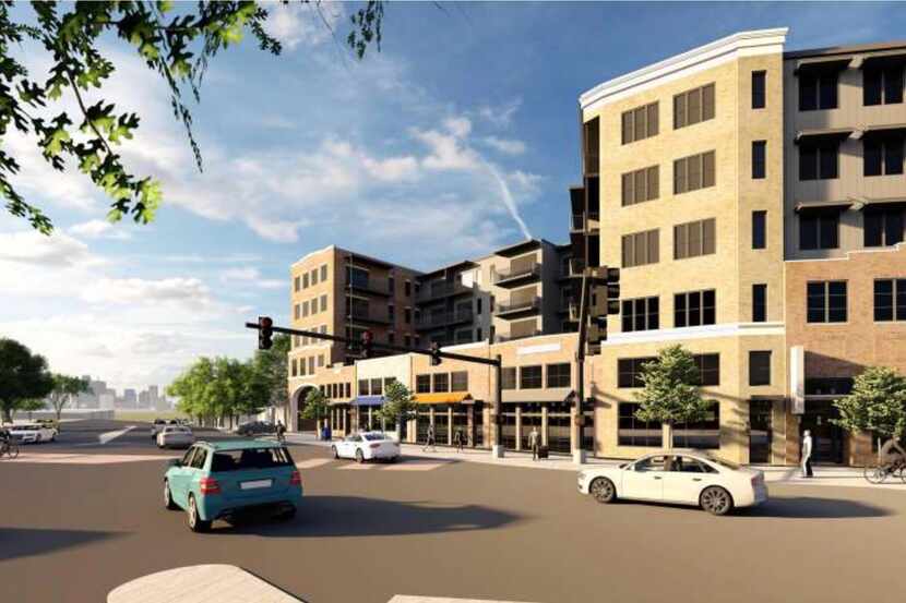 Construction on Zang Flats, which will feature a pool, coworking space, a gym, a dog wash, a...