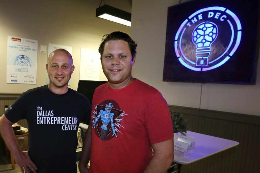 Joshua Baer (left) of the Capital Factory in Austin, and Trey Bowles, of the Dallas...