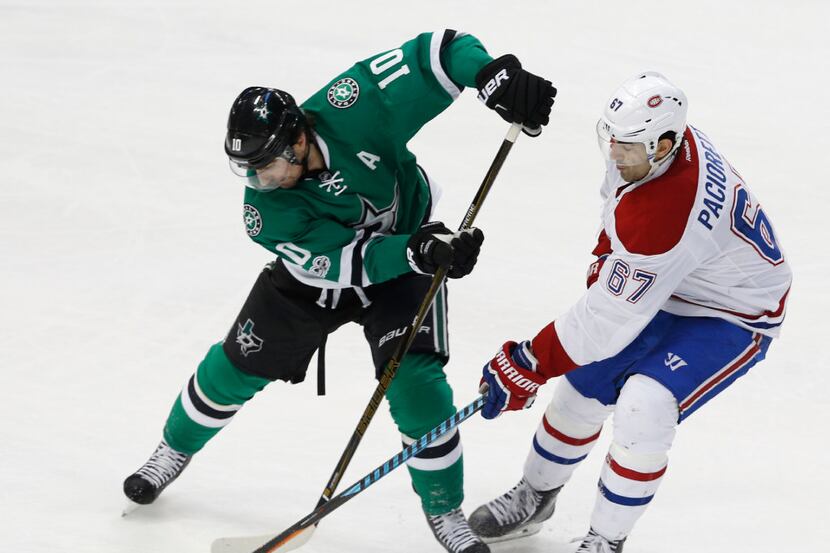 Dallas Stars left wing Patrick Sharp (10) and Montreal Canadiens left wing Max Pacioretty...