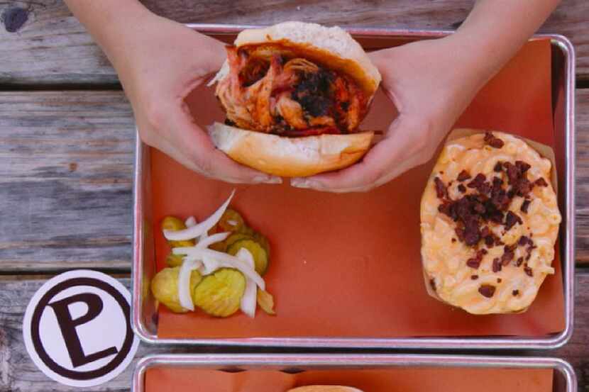 On Wednesday, barbecue lovers could order up a Pecan Lodge brisket sandwich with a side mac...
