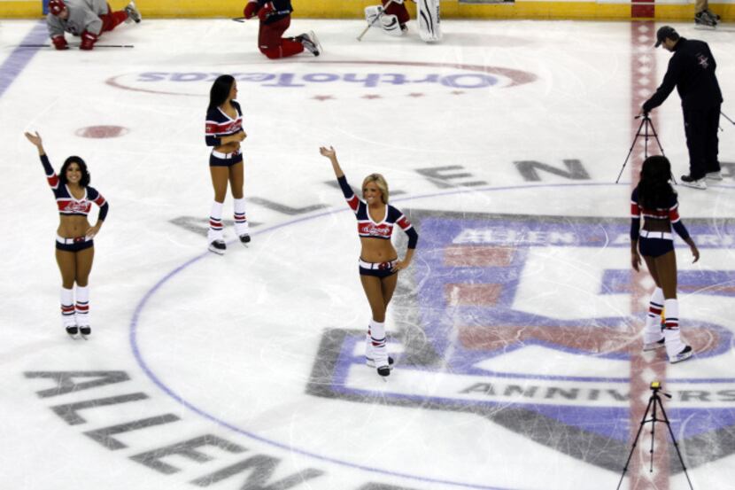 Allen Americans Ice Angels great fans during the Allen Americans Fan Fest 2013 at the Allen...