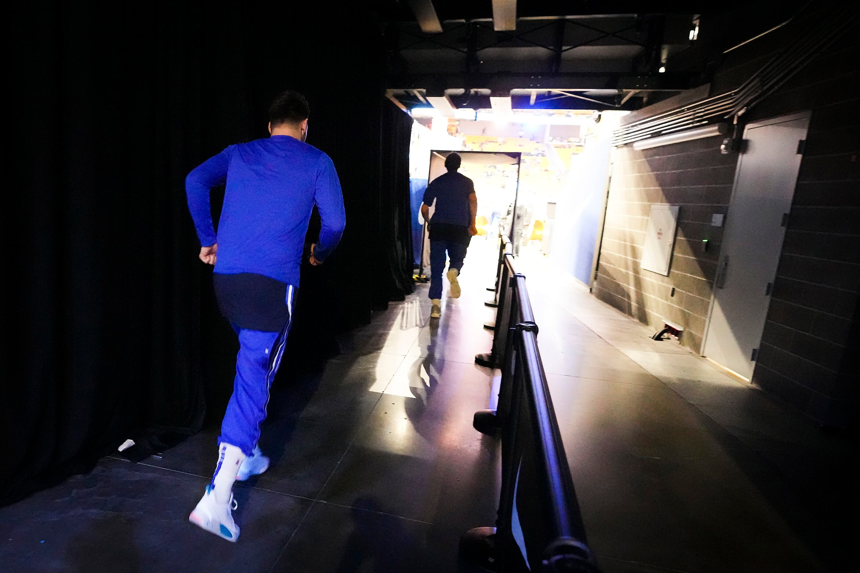 Dallas Mavericks guard Luka Doncic takes the court before Game 2 of the NBA Western...