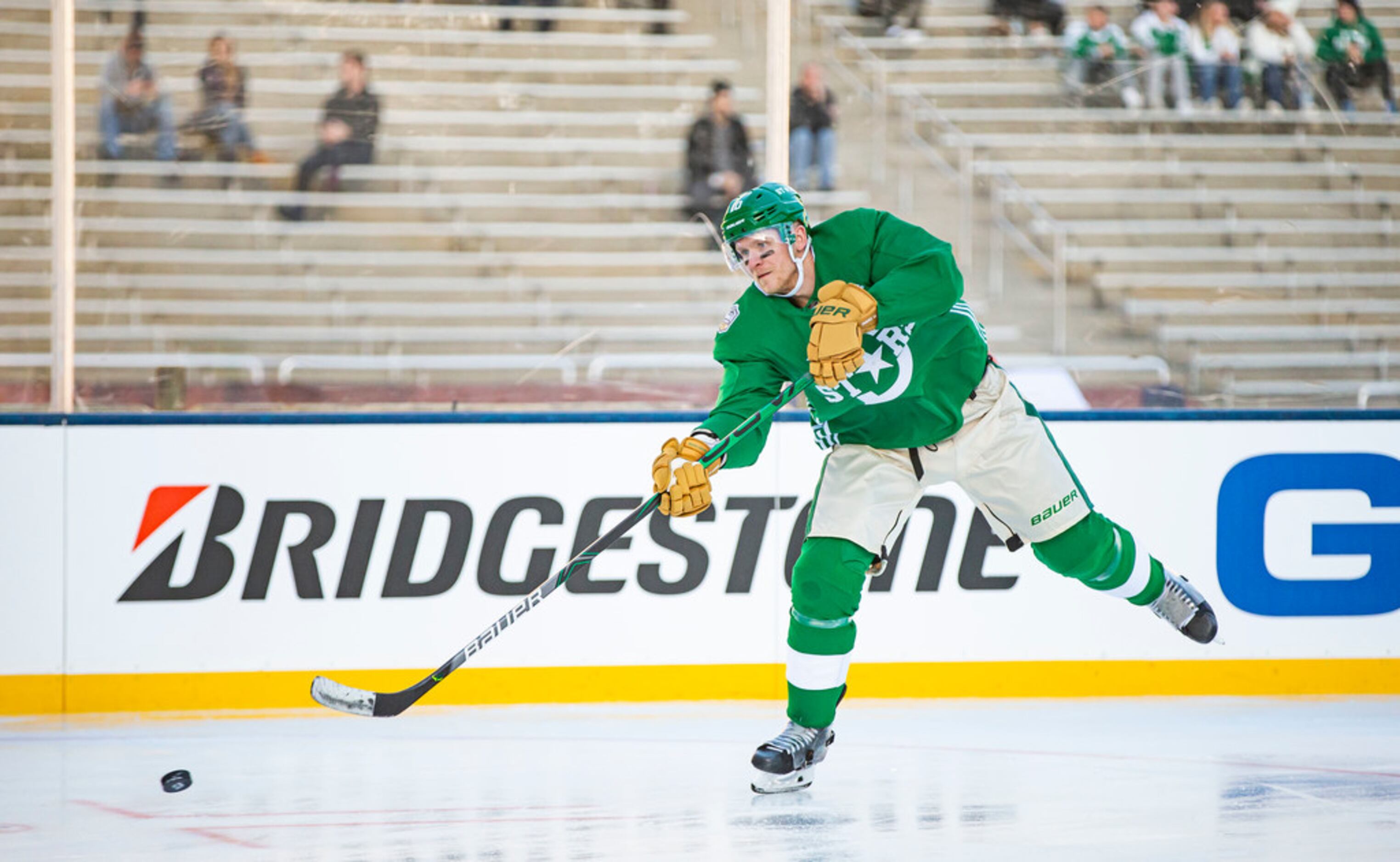 Dallas Stars right wing Corey Perry (10) shoots the puck during a practice leading up to the...