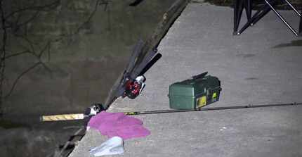 Fishing equipment at the scene of a water rescue in the 9600 block of Forest Lane early Feb....