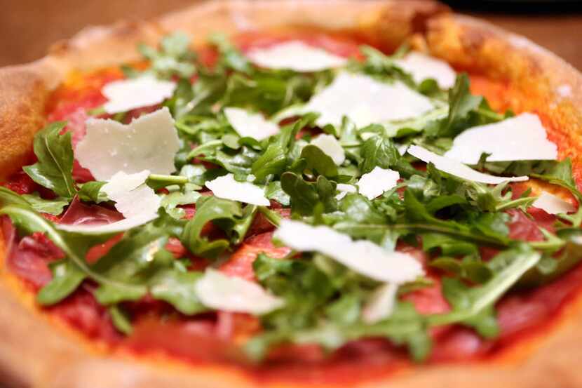 Prosciutto and parm pizza is shown at Fireside Pies in Dallas, Texas, Monday, January 24, 2014.