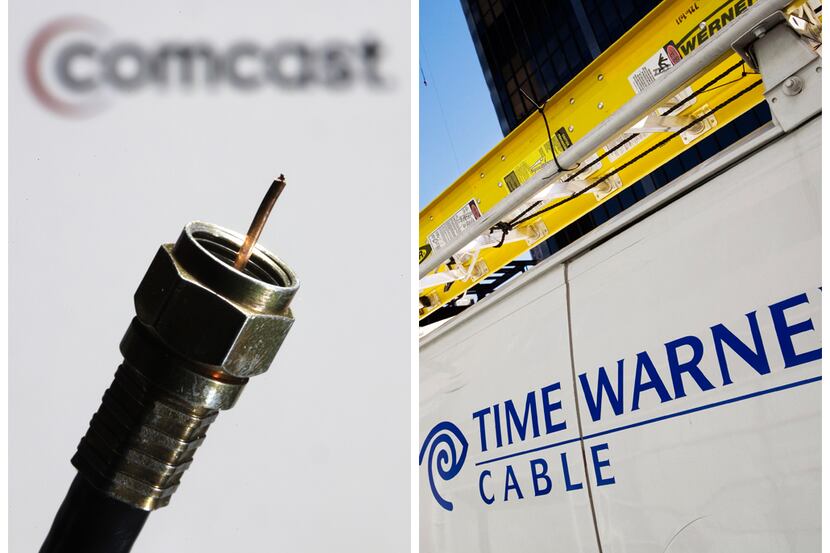 In this combination of Associated Press photos, the a coaxial cable is displayed in front of...