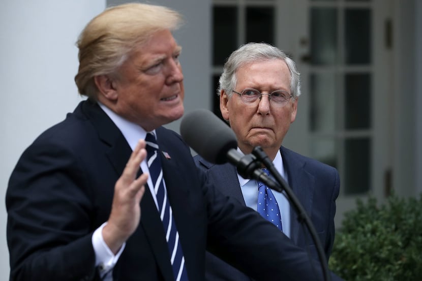 President Donald Trump and Senate Majority Leader Mitch McConnell, R-Ky., made an appearance...