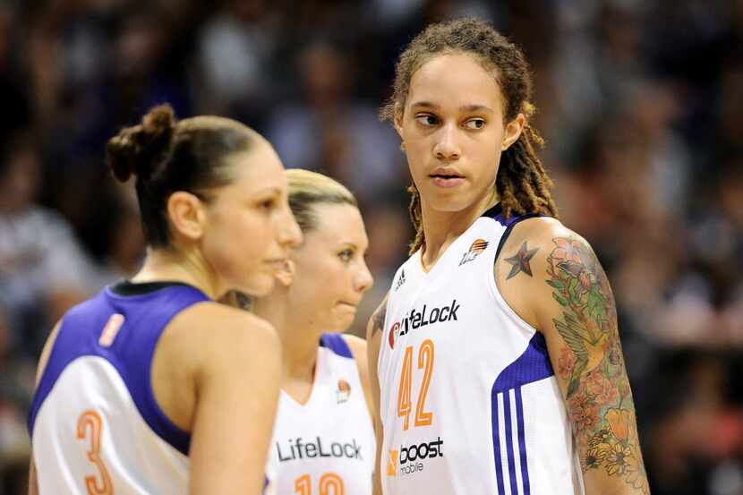 Phoenix Mercury center Brittney Griner (42) during the game against the Los Angeles Sparks...