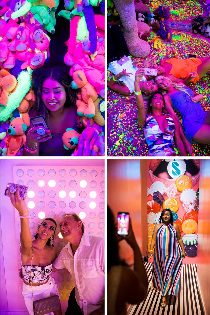 Experiencing the Sweet Tooth Hotel on July 19, 2018 in Dallas were (clockwise from top...