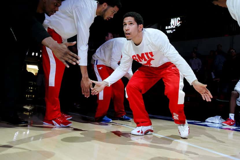 SMU guard Nic Moore (11) enters the court during player introductions before an NCAA...
