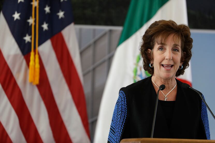 U.S. Ambassador to Mexico Roberta Jacobson speaks during the groundbreaking ceremony for the...