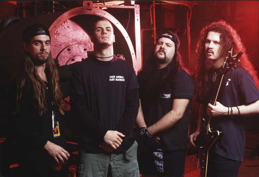 Arlington-formed metal band PANTERA circa 1992. From left: Rex Brown, Philip Anselmo, Vinnie...