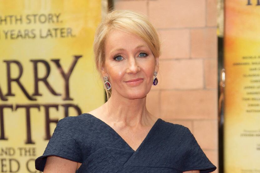 FILE - In this July 30, 2016, file photo, writer J.K. Rowling poses for photographers upon...