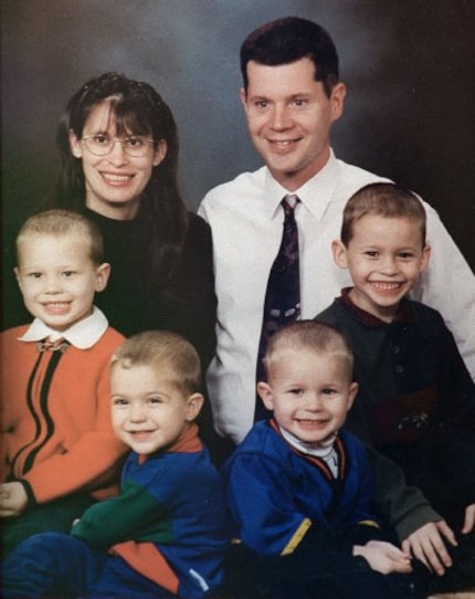 Andrea Yates, pregnant with daughter Mary, and her husband, Russell. In front are, John,...