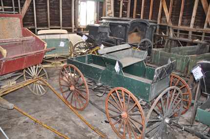 Old-timey vehicles, some of which actually work. 