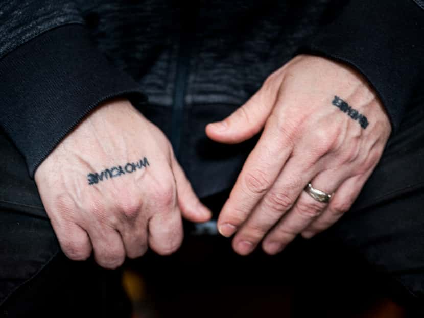 Matt Zoller Seitz's hand tattoos remind him: Remember who you are.  