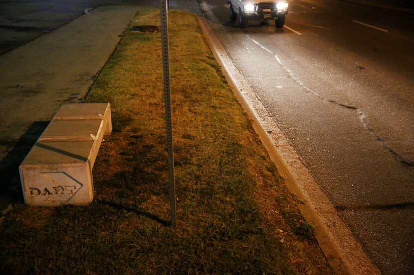 A curb on Mockingbird Lane in Dallas where Tony Timpa died in August 2016. Three officers...