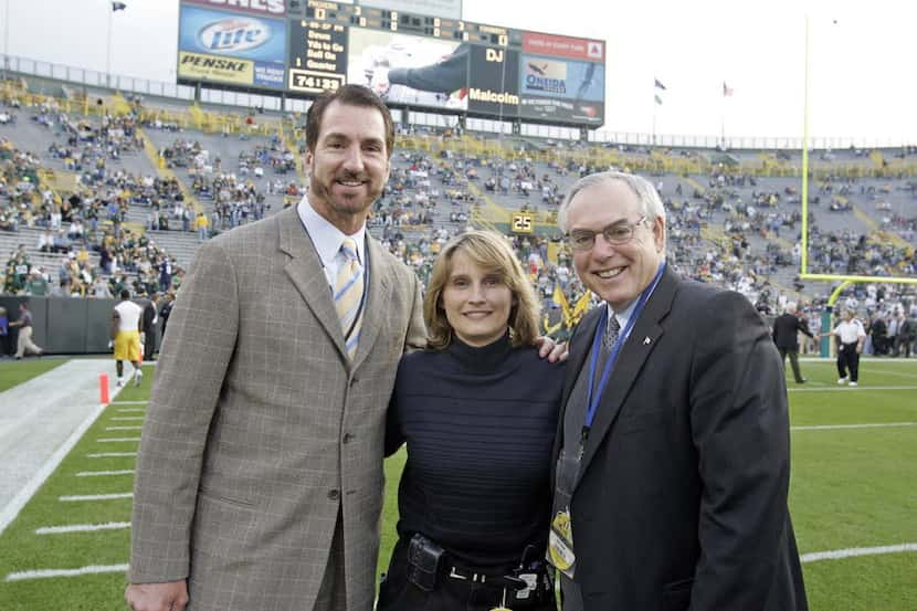 Cowboys broadcast team of Babe Laufenberg, Kristi Scales and Brad Sham.