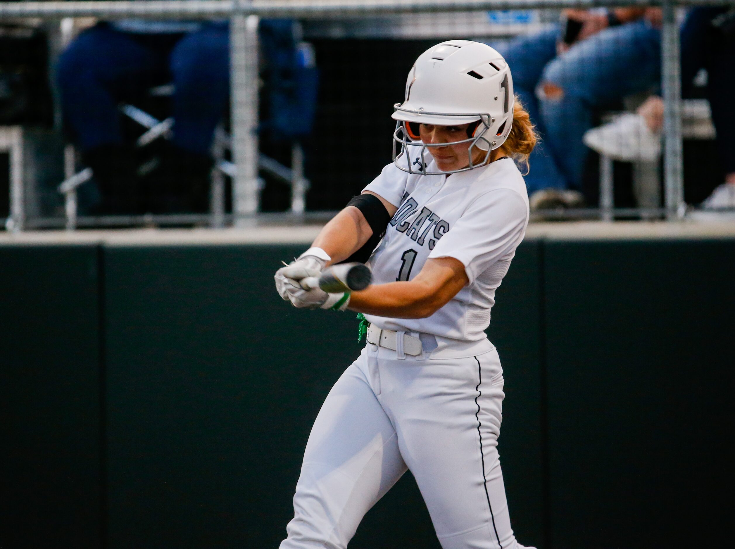 Denton Guyer's Avery Jefferson (1) bats against Keller during the third inning of a...