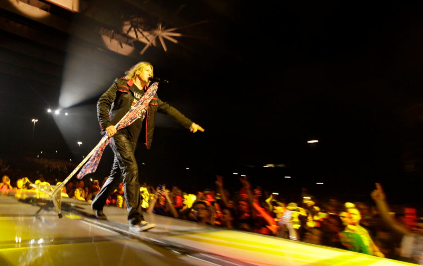 Def Leppard performs at Gexa Energy Pavillion in Dallas, TX, on Aug. 21, 2015. (Jason...