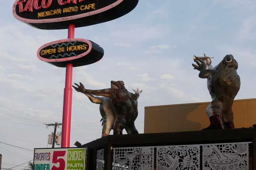Three of the original 'Six Frogs Over Tango' sculptures will be moved from Taco Cabana to...
