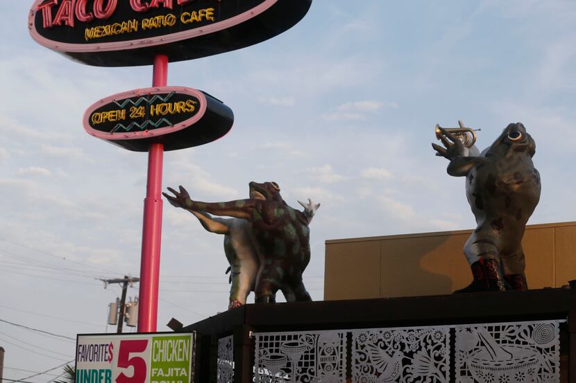 Three of the original 'Six Frogs Over Tango' sculptures will be moved from Taco Cabana to...