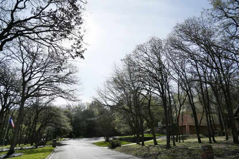 The neighborhood along Frontier Court in Colleyville, where Anita Fox was killed in...