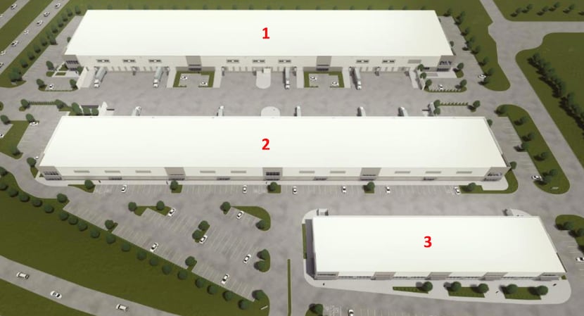 The planned business park will have three buildings with almost 270,000 square feet.