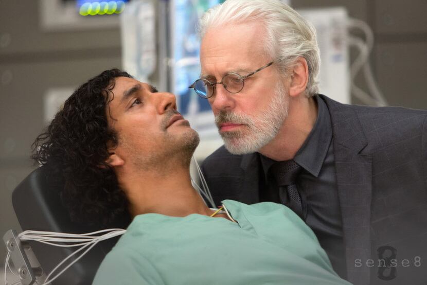 Still of Naveen Andrews and Terrence Mann in "Sense8." 