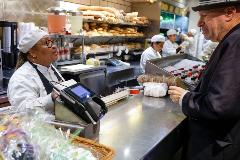 Cafe manager Virgie Halton has worked Eatzi's coffee counter for 18 years.